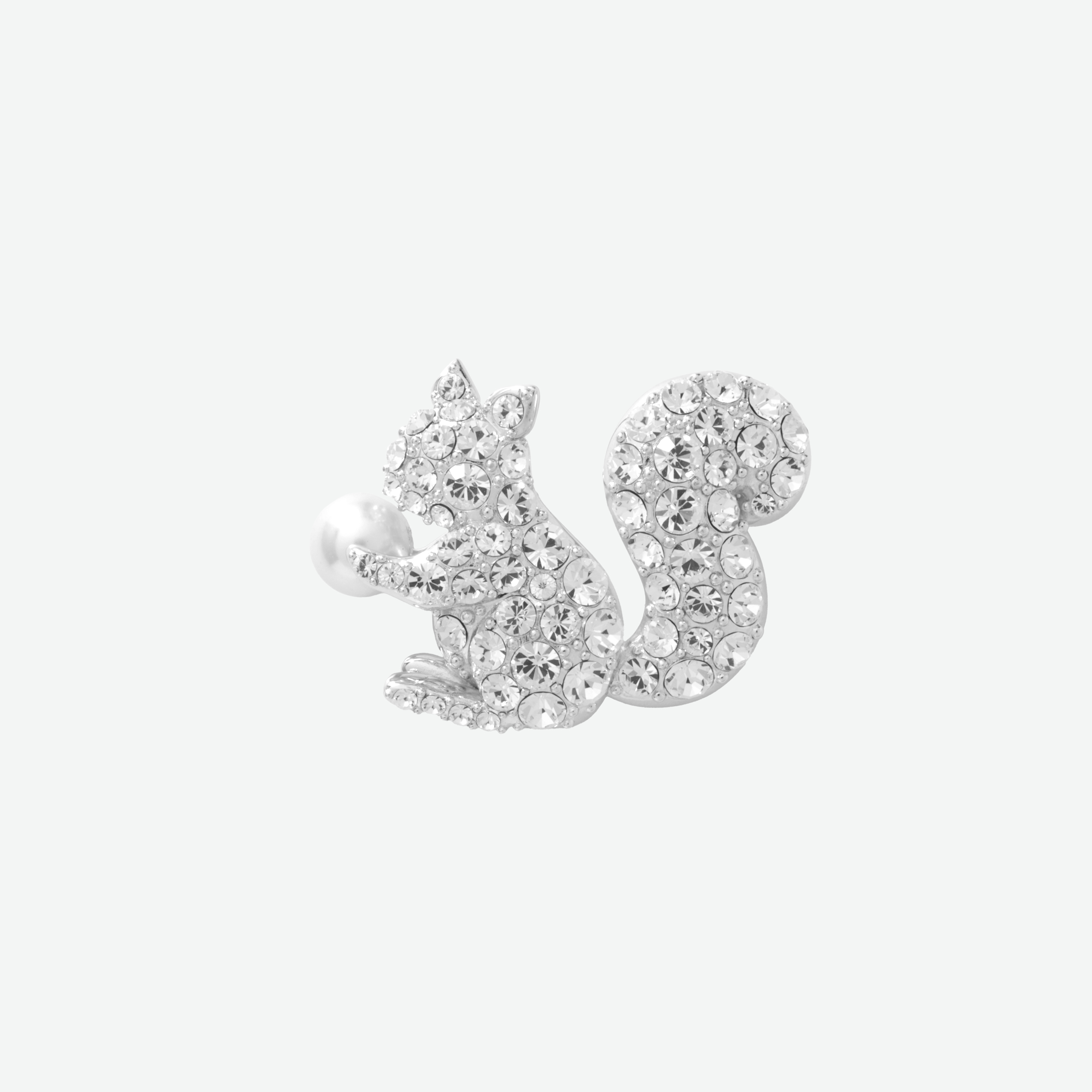 美品✨ルネ ブローチ 　クリスタル　ストーン シルバー Antique Gallery Soleil アンティークジュエリー / ダイヤモンド