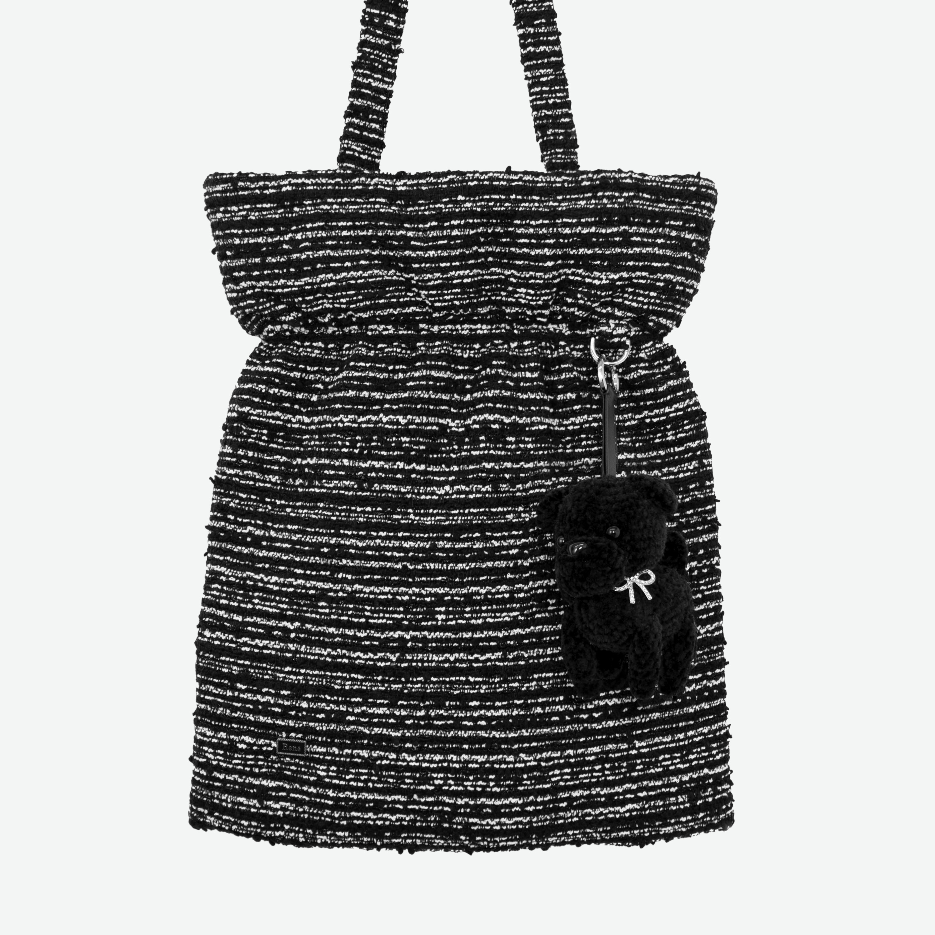 Tweed Dog-Charm Tote