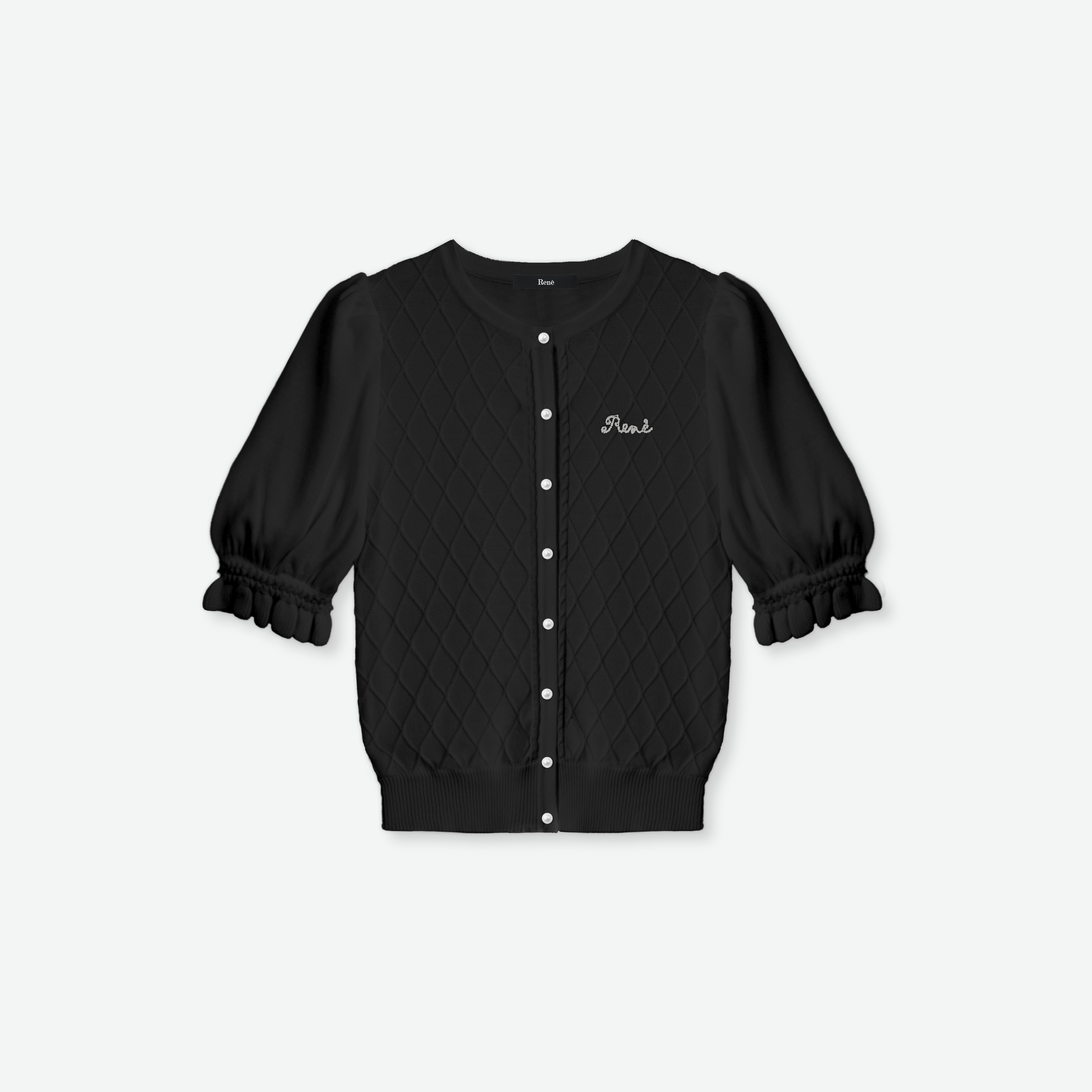 Rene Knit Lace Cardigan ニットレースカーディガンノワール Rene レースカーディガン ネイビー