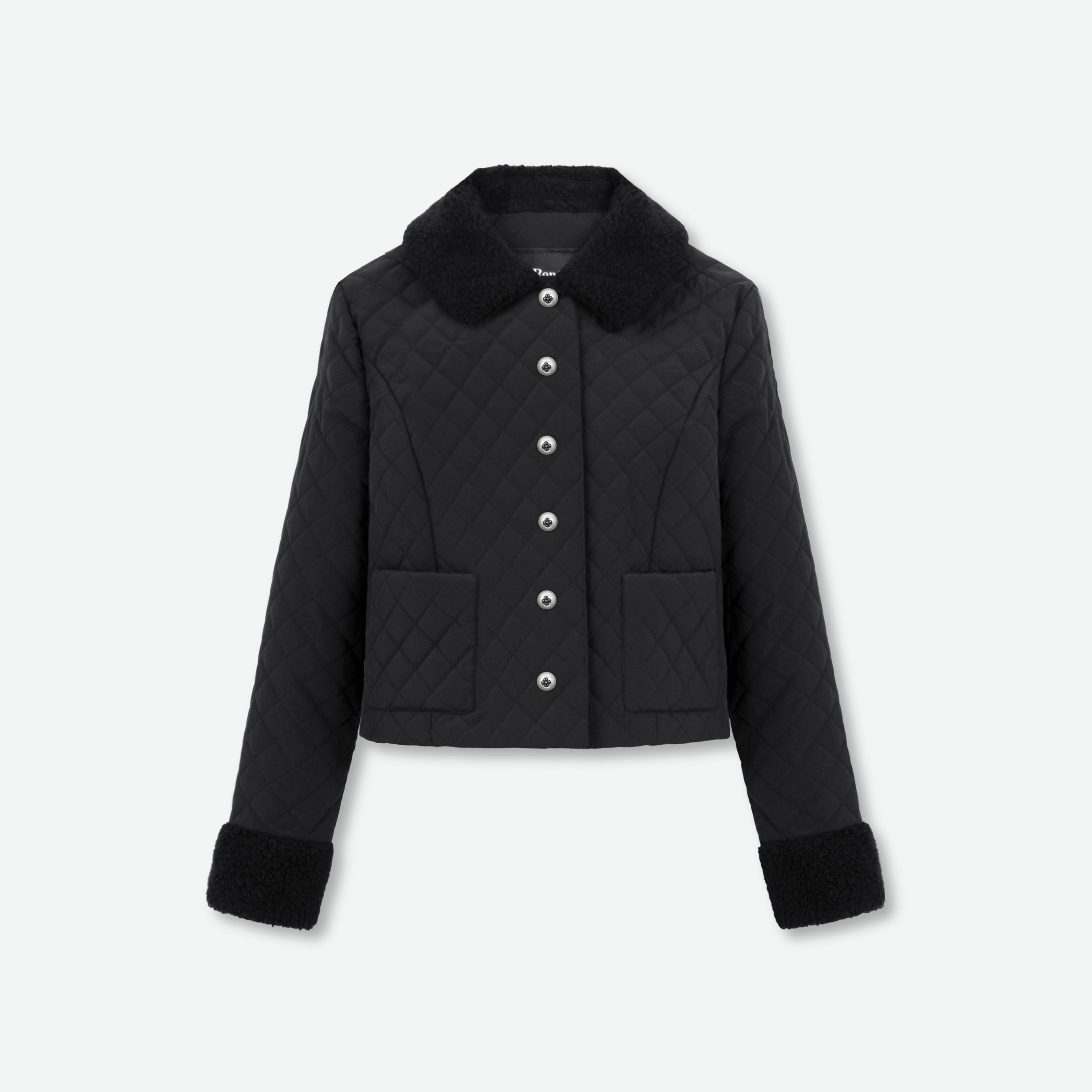 ルネ　ネイビー　パールコート ルイルエブティック RUIRUE BOUTIQUE ロングルーズトレンチ
