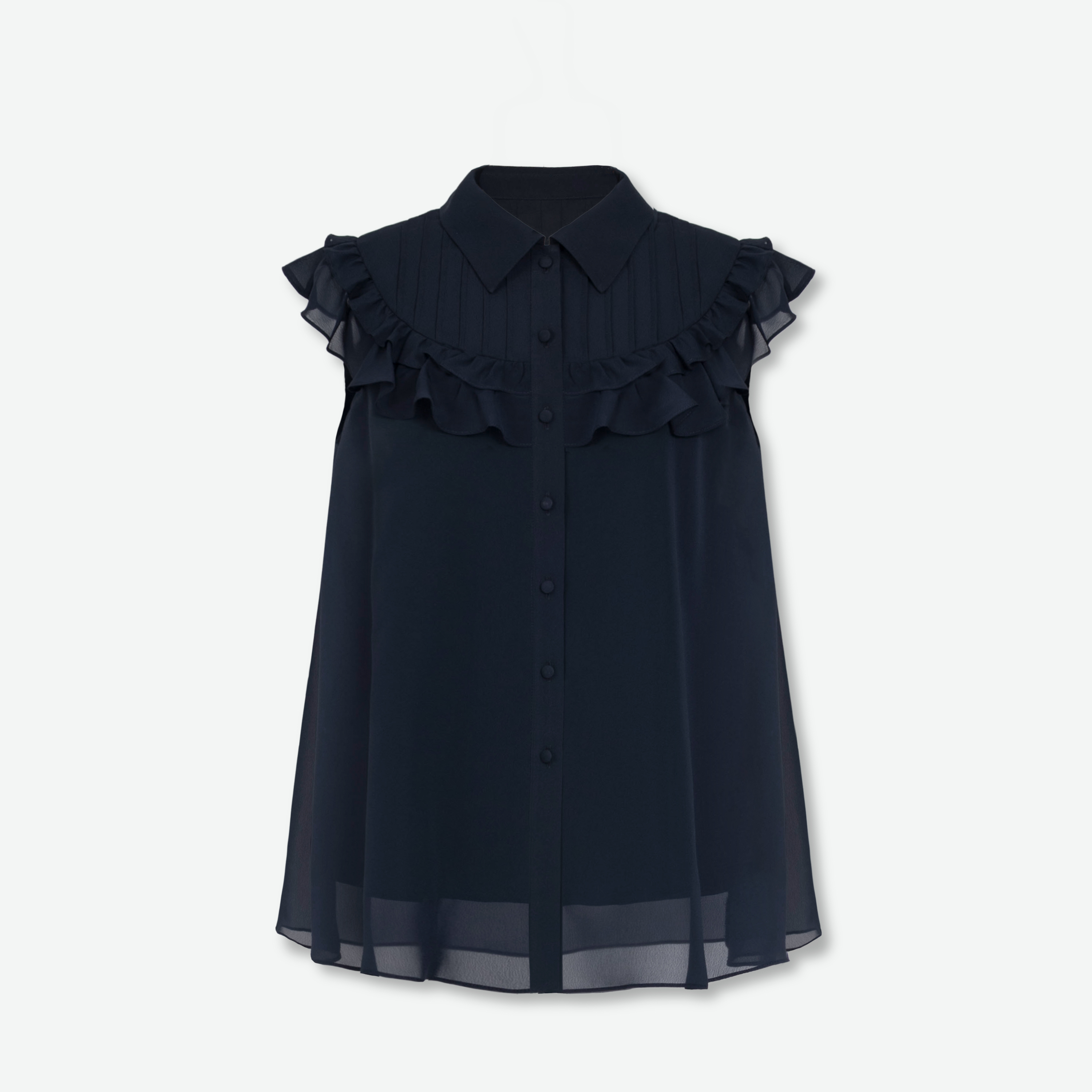 Sheer Frill Blouse