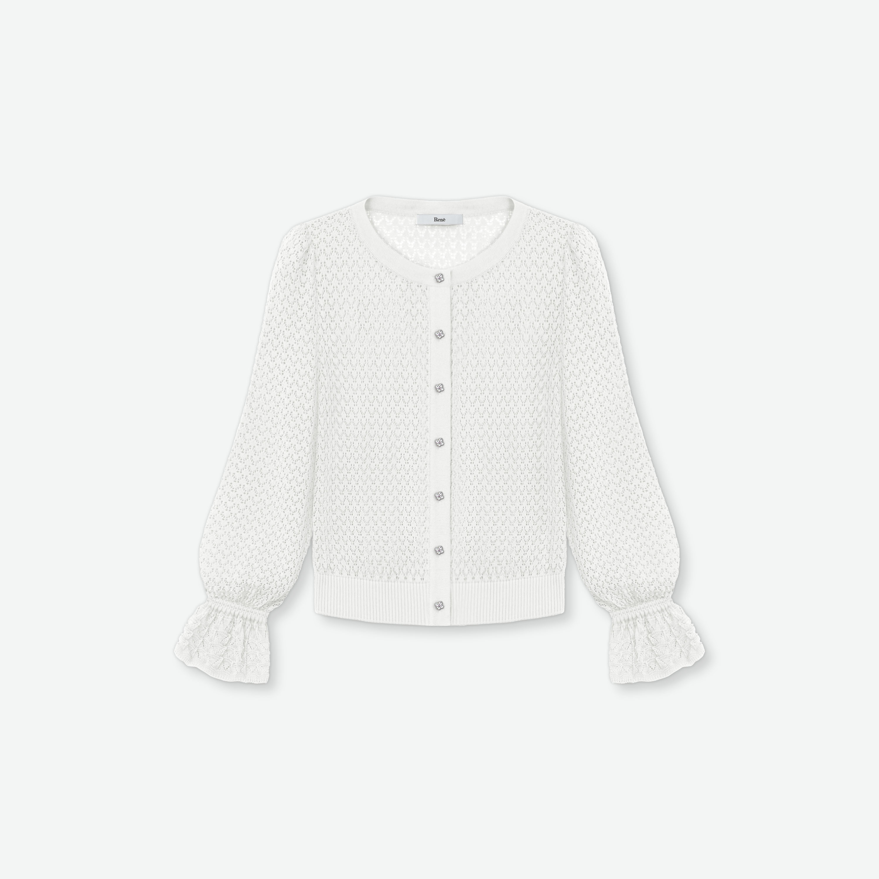 美品✨ Rene ニットカーディガン アンゴラ混 パール ホワイト 36