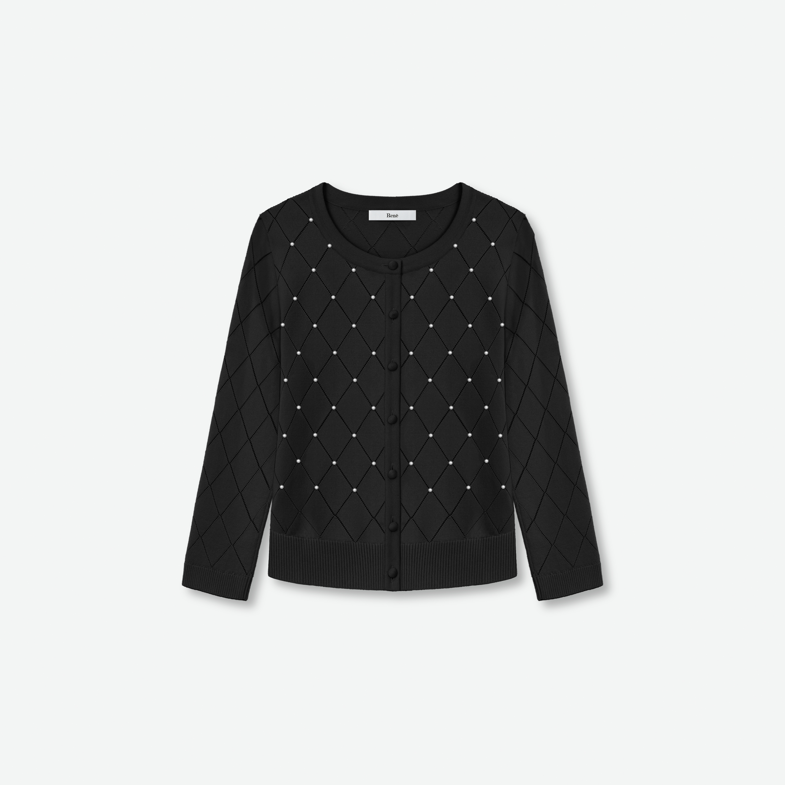 ルネ『Rene』カーディガン【M】ブラック黒 ダブルジップ シルク