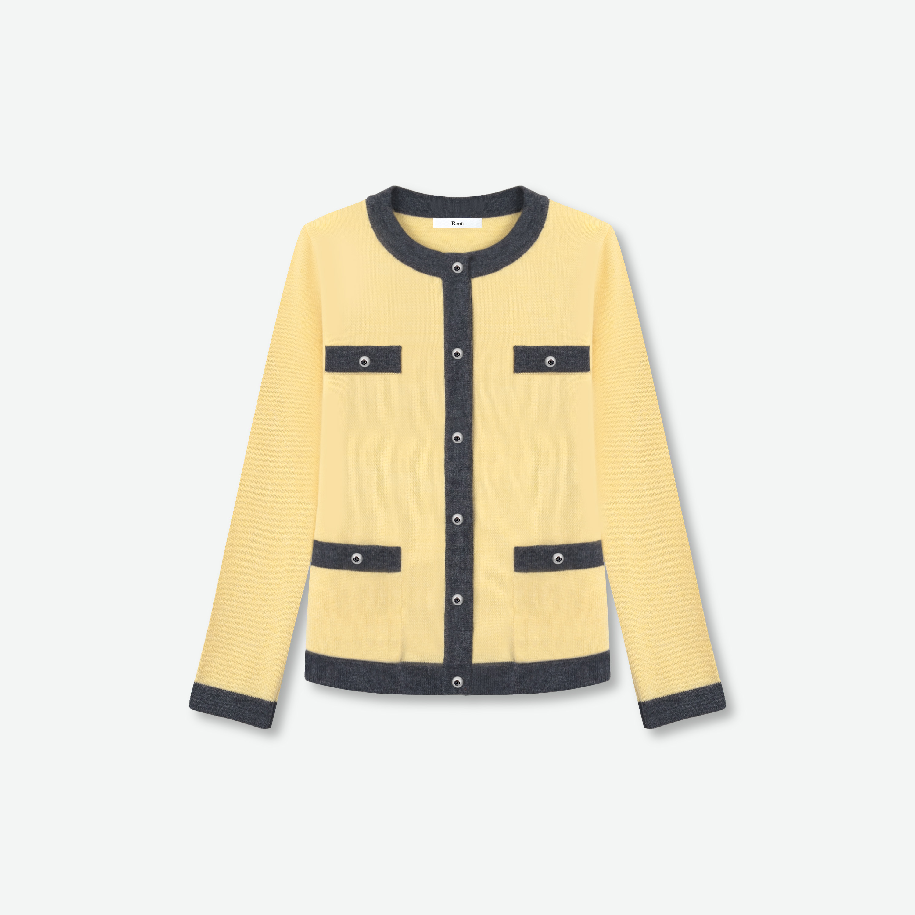 Bicolor Knit Cardigan