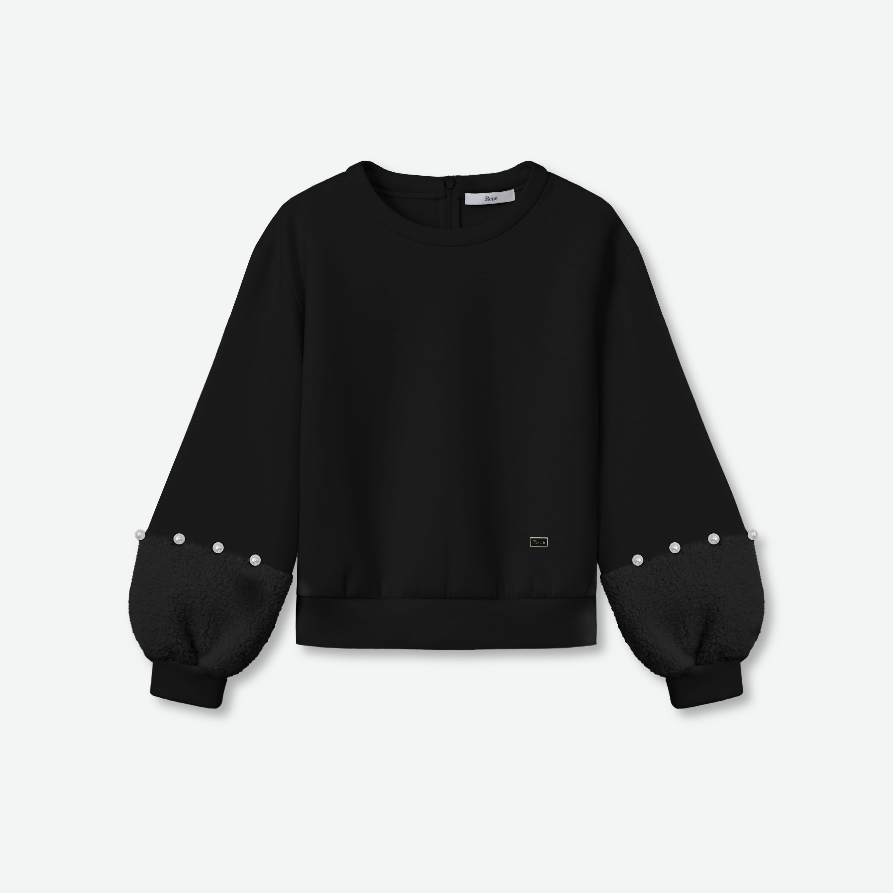 23AW ルネ Rene ショート丈 ニット セーター ロゴ 刺繍 袖パール 23AW ルネ Rene ショート丈 ニット セーター ロゴ 刺繍 袖パール