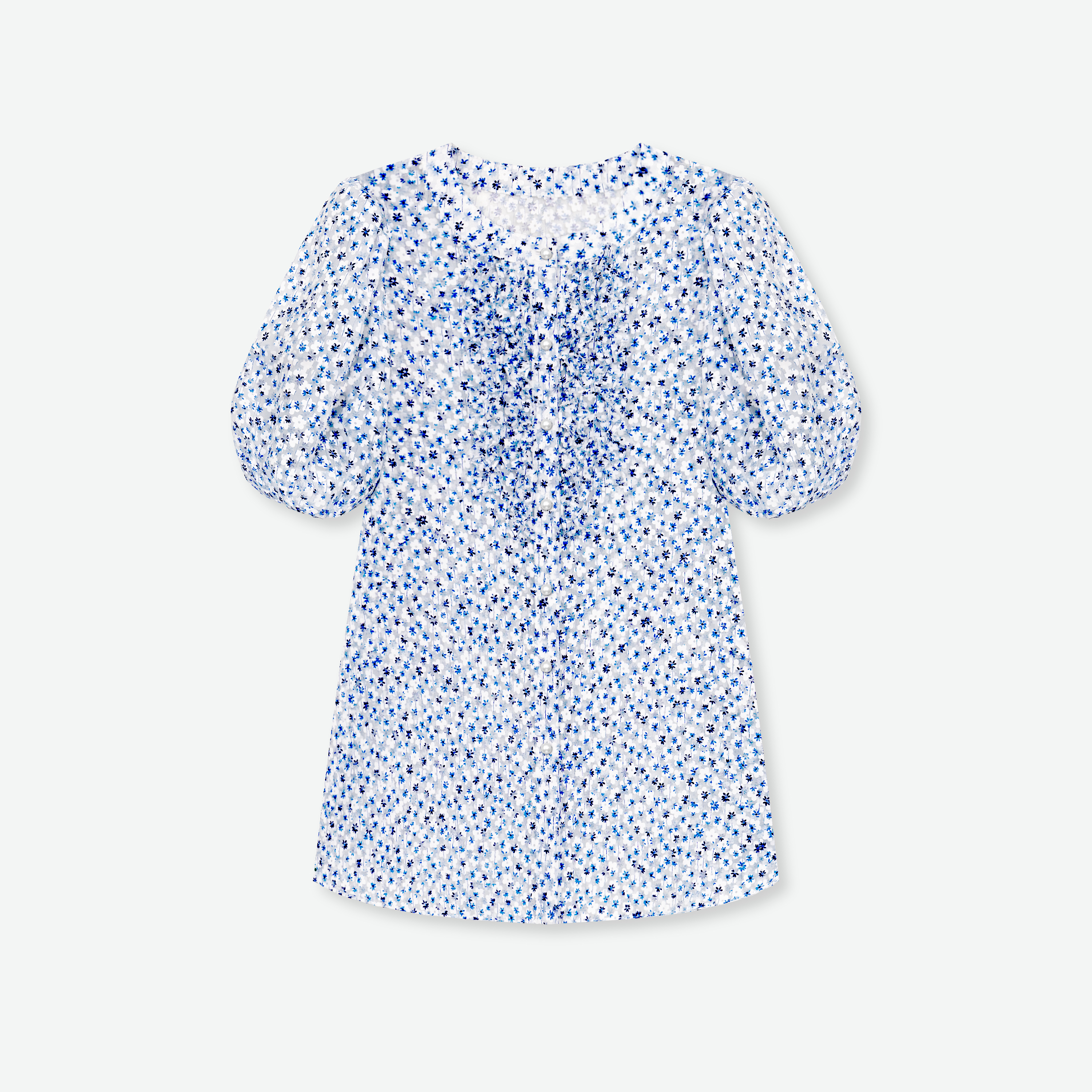 Blue Floral Blouse